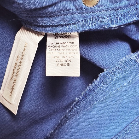 LOFT Modern Straight Crop Cuffed Chino Pants Periwinkle Blue Mid Rise Size 4 - Picture 8 of 8